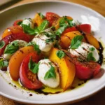 Refreshing Peach Caprese Salad with Burrata – Sweet, Creamy & Summer-Perfect!