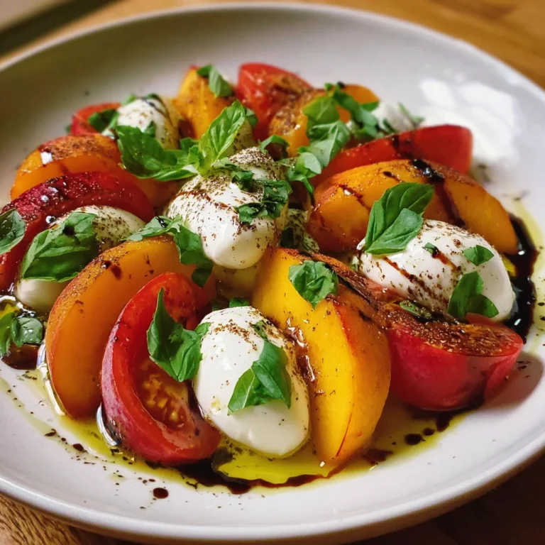 Refreshing Peach Caprese Salad with Burrata – Sweet, Creamy & Summer-Perfect!