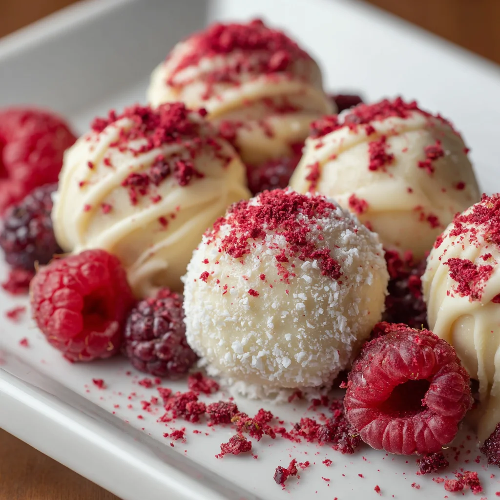 White Chocolate Raspberry Truffles – Decadent, Creamy & Elegant!