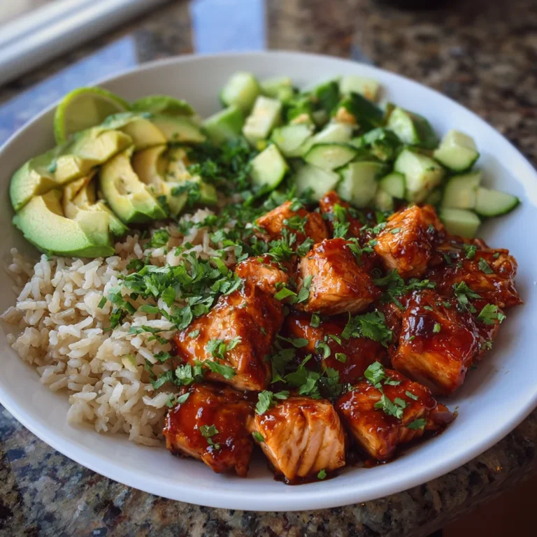 Honey Glazed Salmon Rice Bowls with Avocado & Veggies