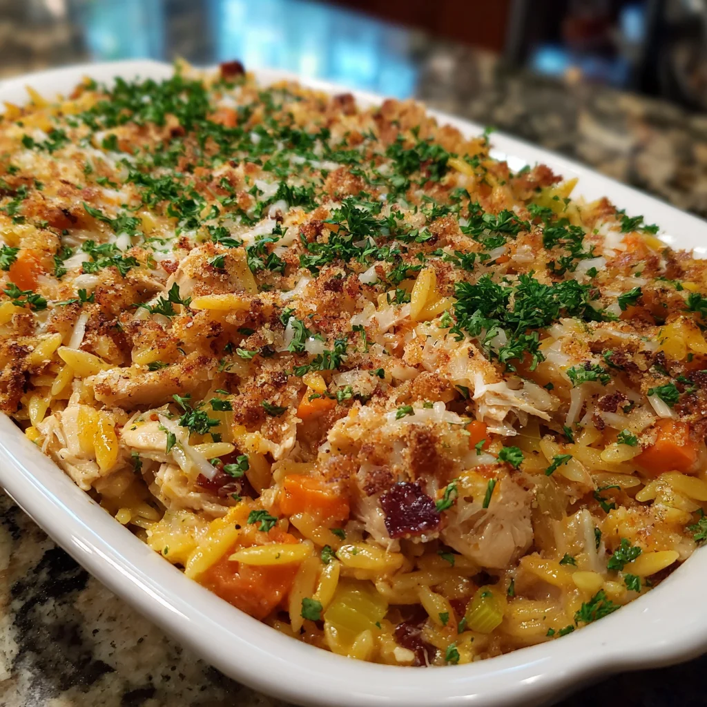 Chaos Thanksgiving Turkey Orzo Casserole – The Ultimate Leftover Makeover!