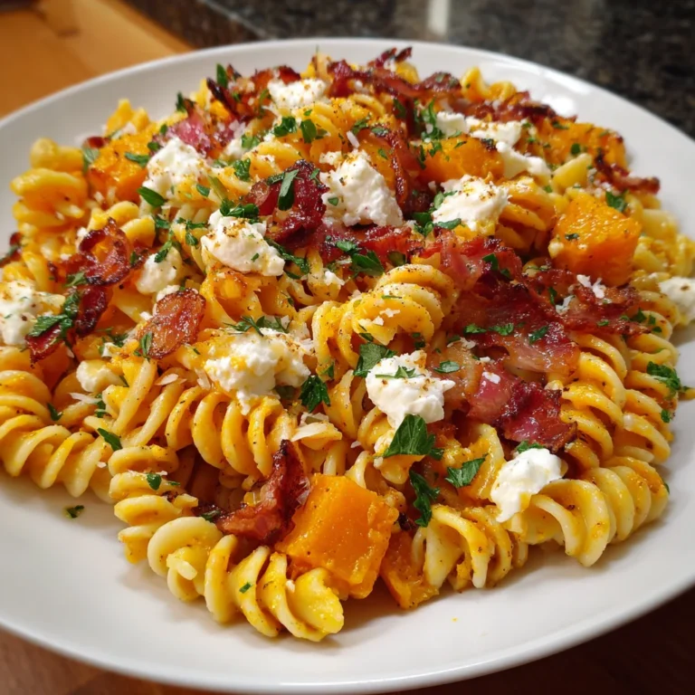 Pumpkin Pasta Salad with Goat Cheese & Crispy Prosciutto – Fall Flavors in Every Bite!