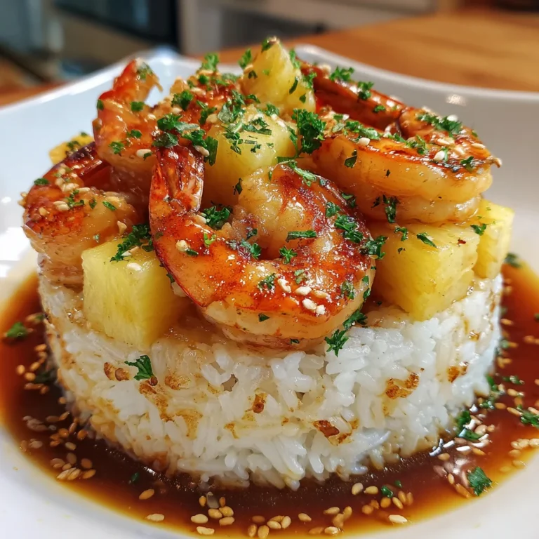 Teriyaki Shrimp Pineapple Rice Stack – Tropical, Savory & Instagram-Worthy!