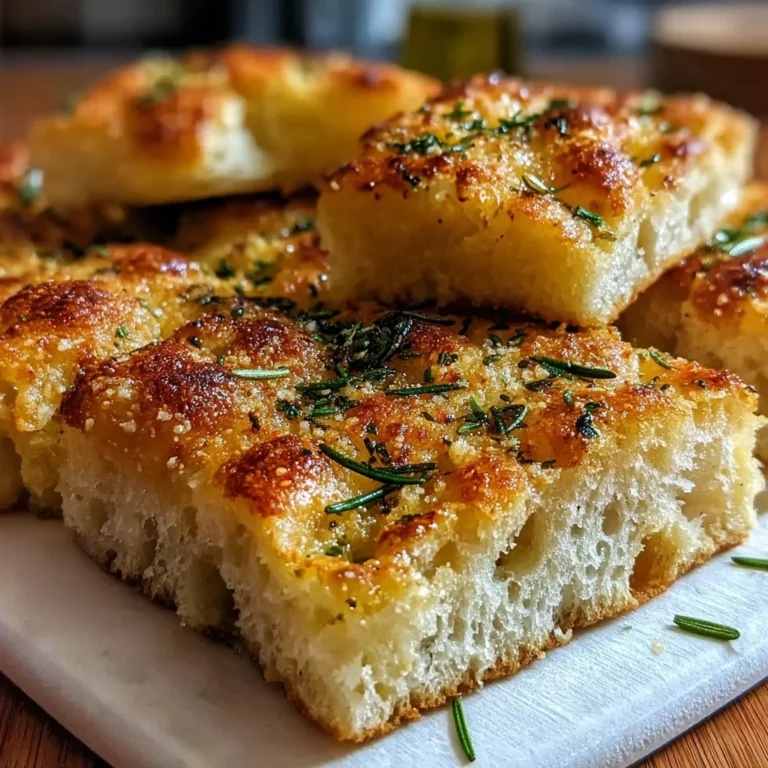 Garlic Parmesan Focaccia Bread – Soft, Fluffy & Bursting with Flavor!