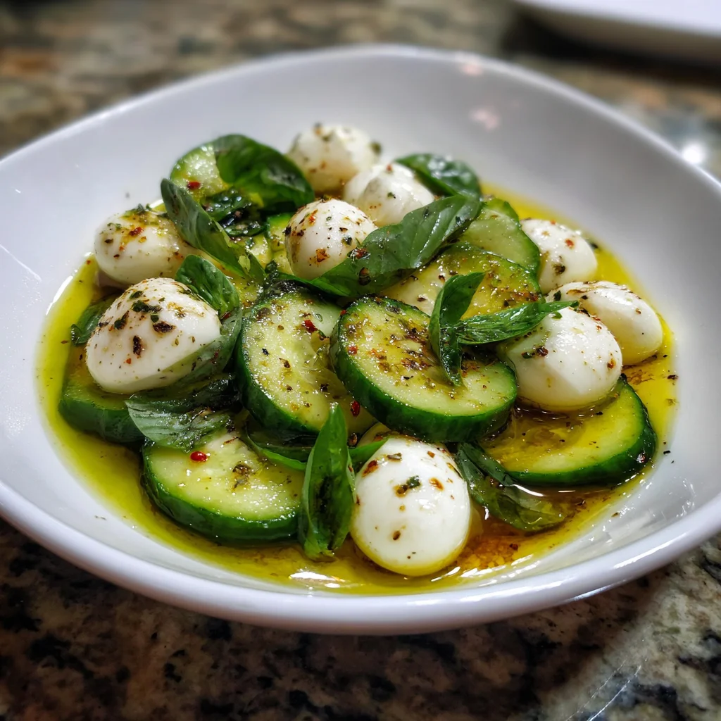 Cucumber Mozzarella Salad – 10-Minute Fresh & Creamy Delight!