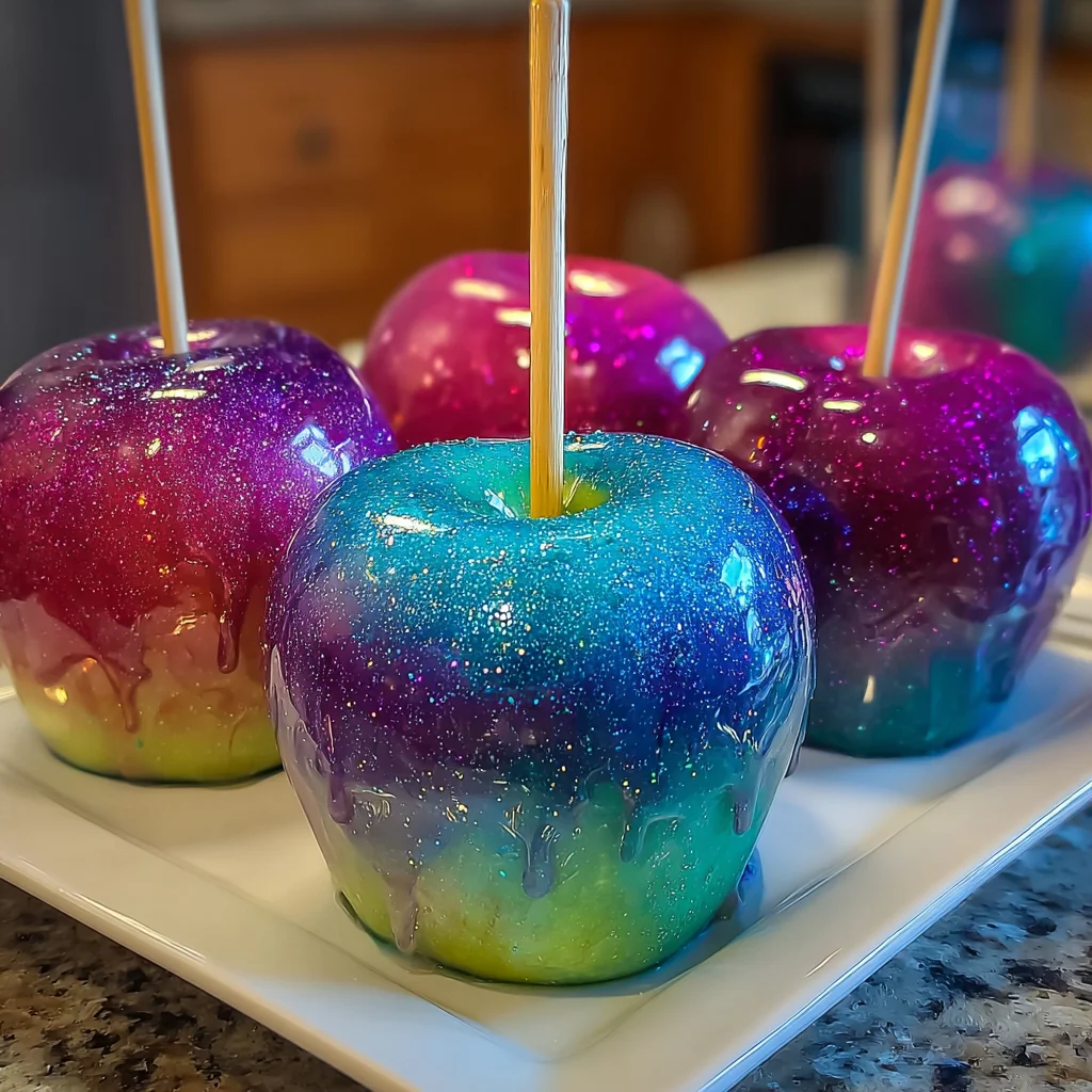 Neon Galaxy Candy Apples – Bright, Magical & Out-of-This-World Sweet!