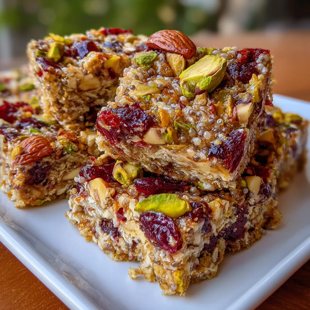 Pistachio Cranberry Chia Bars No-Bake Energy Bites!