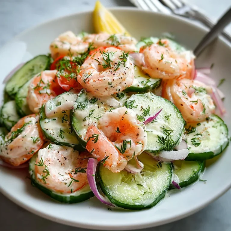Creamy Cucumber Shrimp Salad – Light, Refreshing & Ready in 15 Minutes!