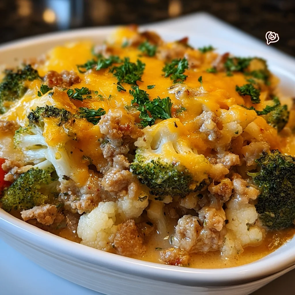 Turkey Cauliflower Casserole – Comforting, Cheesy & Low-Carb! 