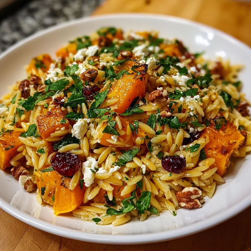 Roasted Butternut Squash Orzo Salad – Warm, Nutty & Perfect for Fall!
