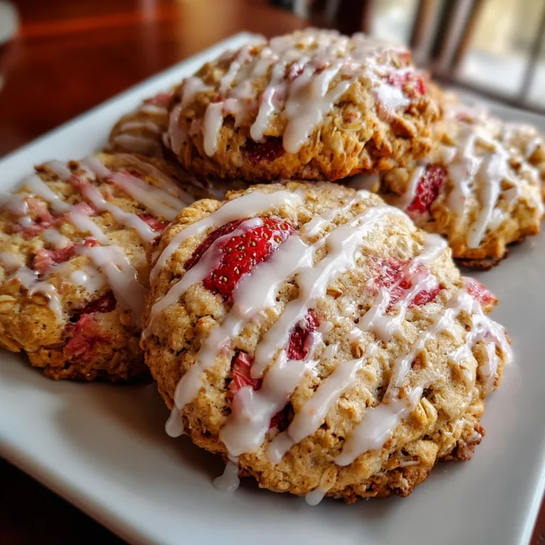 Strawberry Iced Oatmeal Cookies – Soft, Chewy & Bursting with Berry Sweetness!