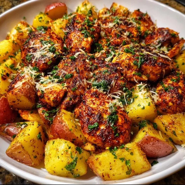 Oven-Roasted Cajun Chicken & Garlic Potatoes – Bold, Crispy & Flavor-Packed!
