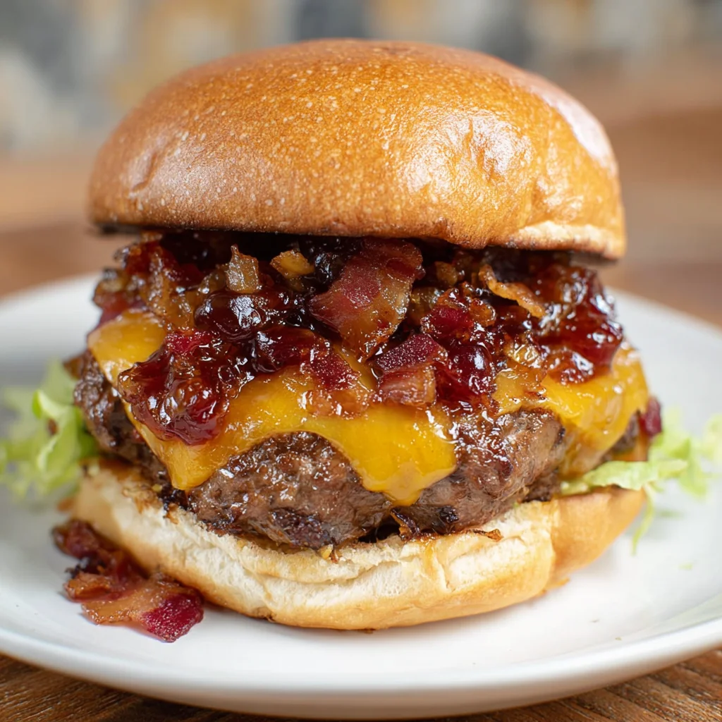 Juicy Bacon Jam & Gouda Burger – Sweet, Smoky & Gourmet!