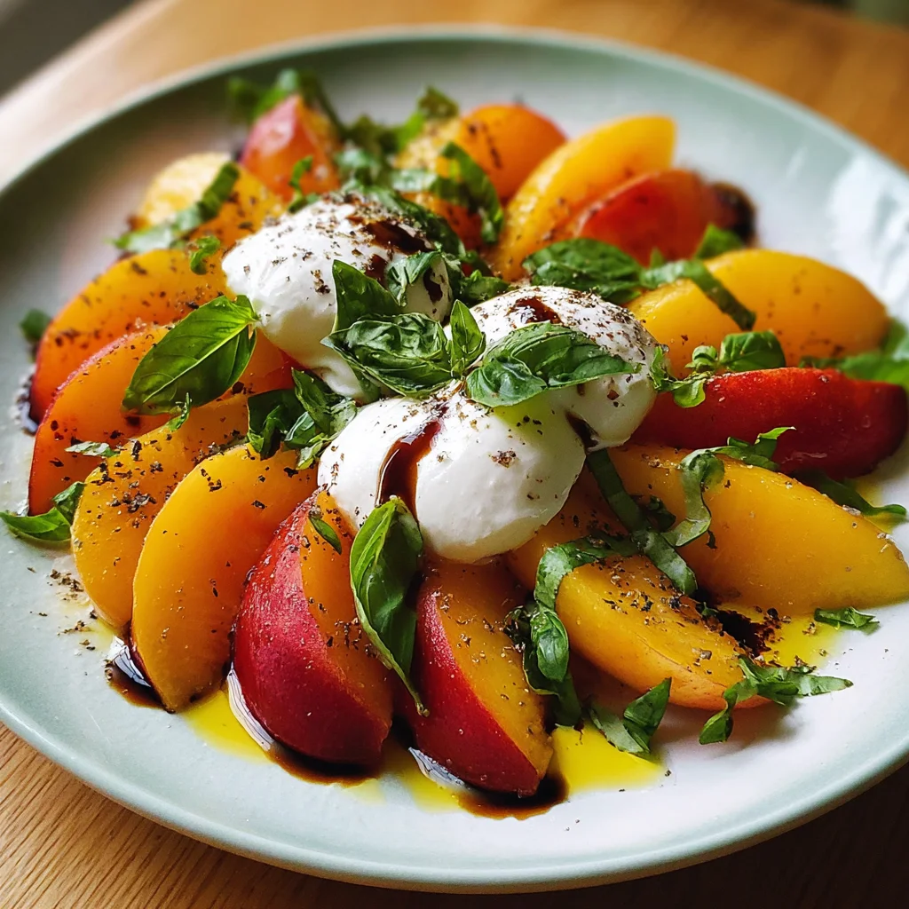 Refreshing Peach Caprese Salad with Burrata – Sweet, Creamy & Summer-Perfect!