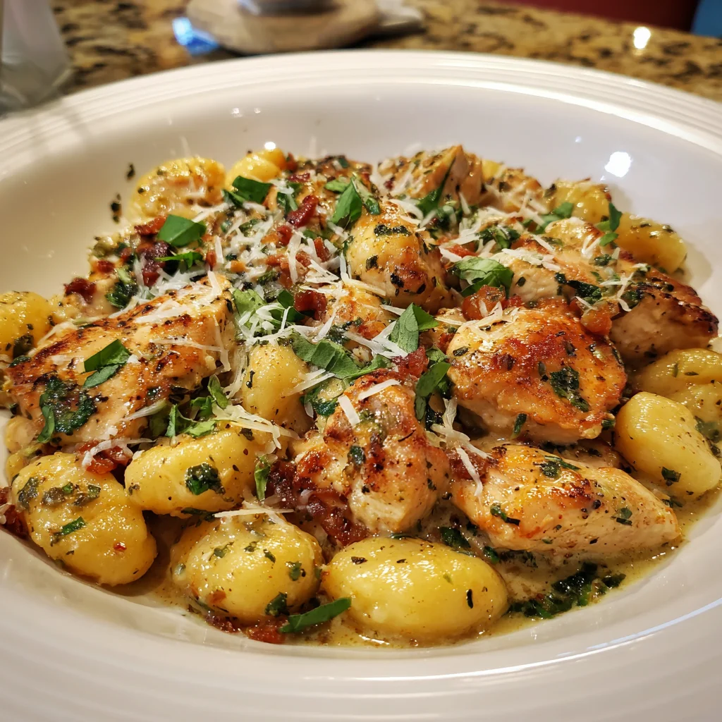Garlic Chicken Gnocchi Skillet is Deliciously Easy!