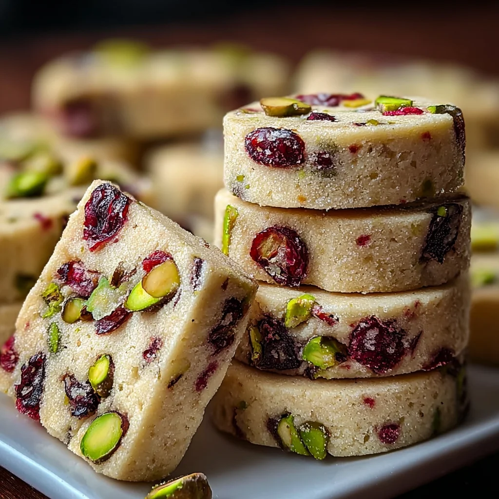Cranberry Pistachio Shortbread Cookies – Buttery, Festive & Irresistibly Crumbly!