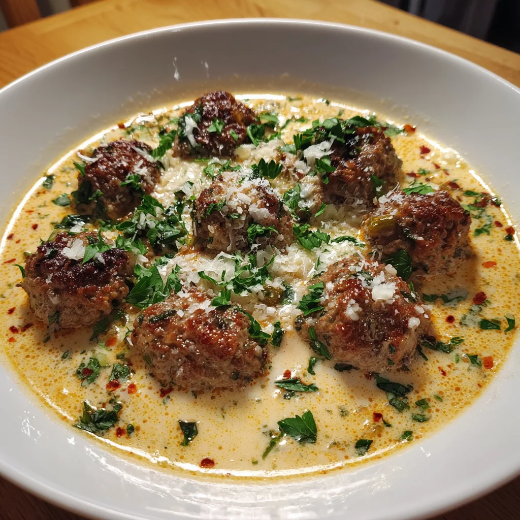Creamy Italian Meatball Soup – Cozy, Comforting & Bursting with Flavor!