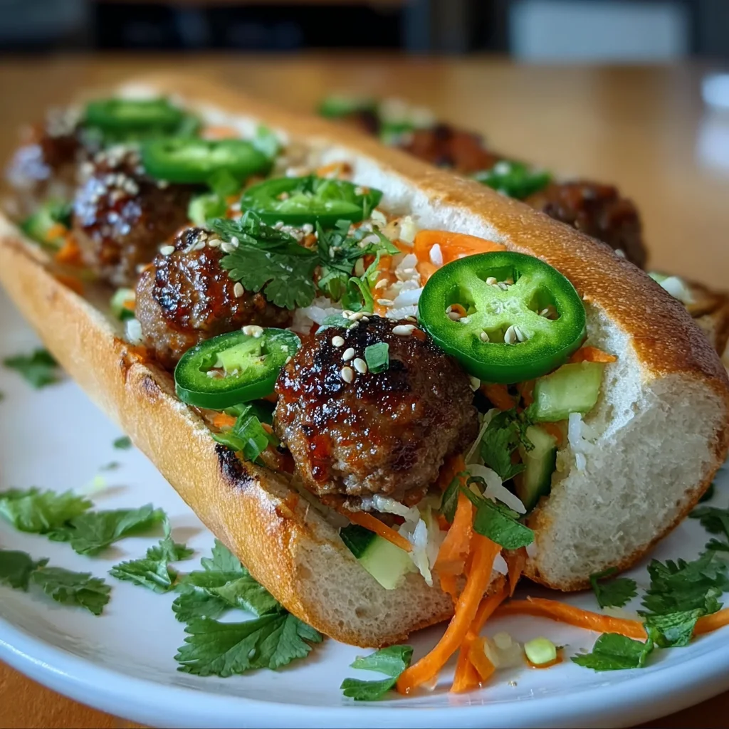 Korean BBQ Meatball Banh Mi – Sweet, Spicy & Packed with Flavor!