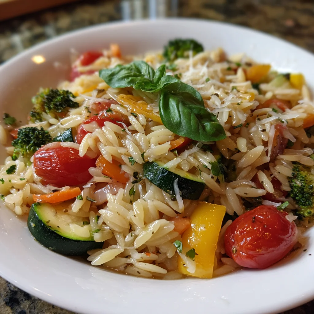 Orzo Primavera Bake – Creamy, Cheesy & Packed with Fresh Veggies!