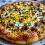 Sausage Gravy Biscuit Breakfast Pizza – Savory, Hearty & Morning Comfort!
