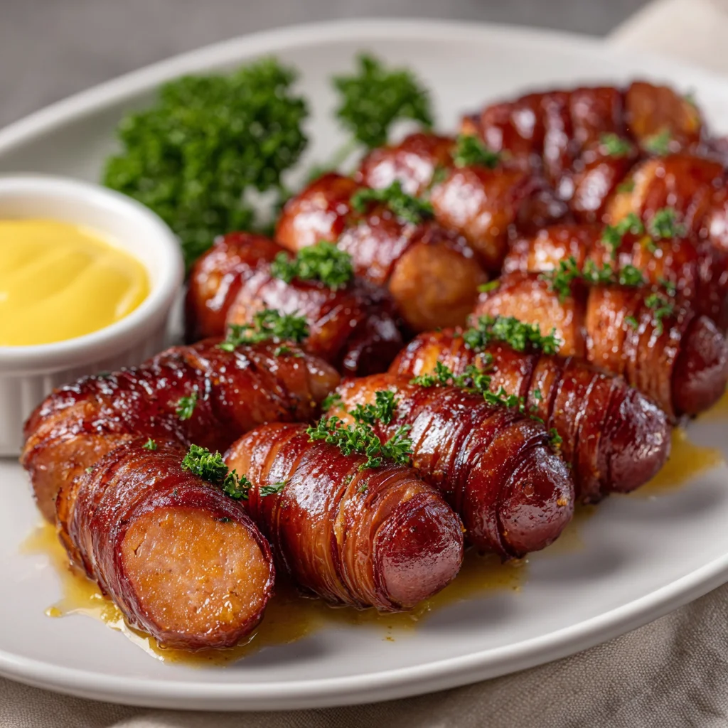 Mustard Hasselback Kielbasa Bites – Savory, Zesty & Perfect for Snacking!