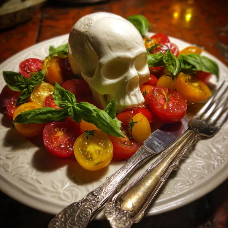 Skull Caprese Salad – Spooky, Fresh & Perfect for Halloween!