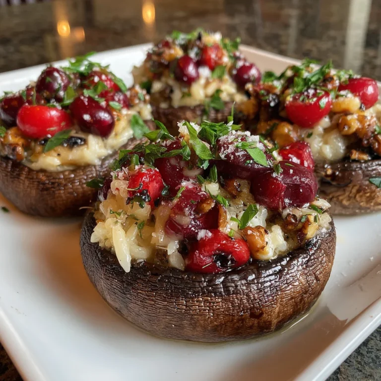Cherry-Vibe Stuffed Portobello Mushrooms – Savory, Sweet & Totally Unique!