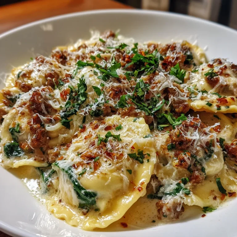 Sausage Alfredo Ravioli Lasagna – Creamy, Cheesy & Unbelievably Comforting!