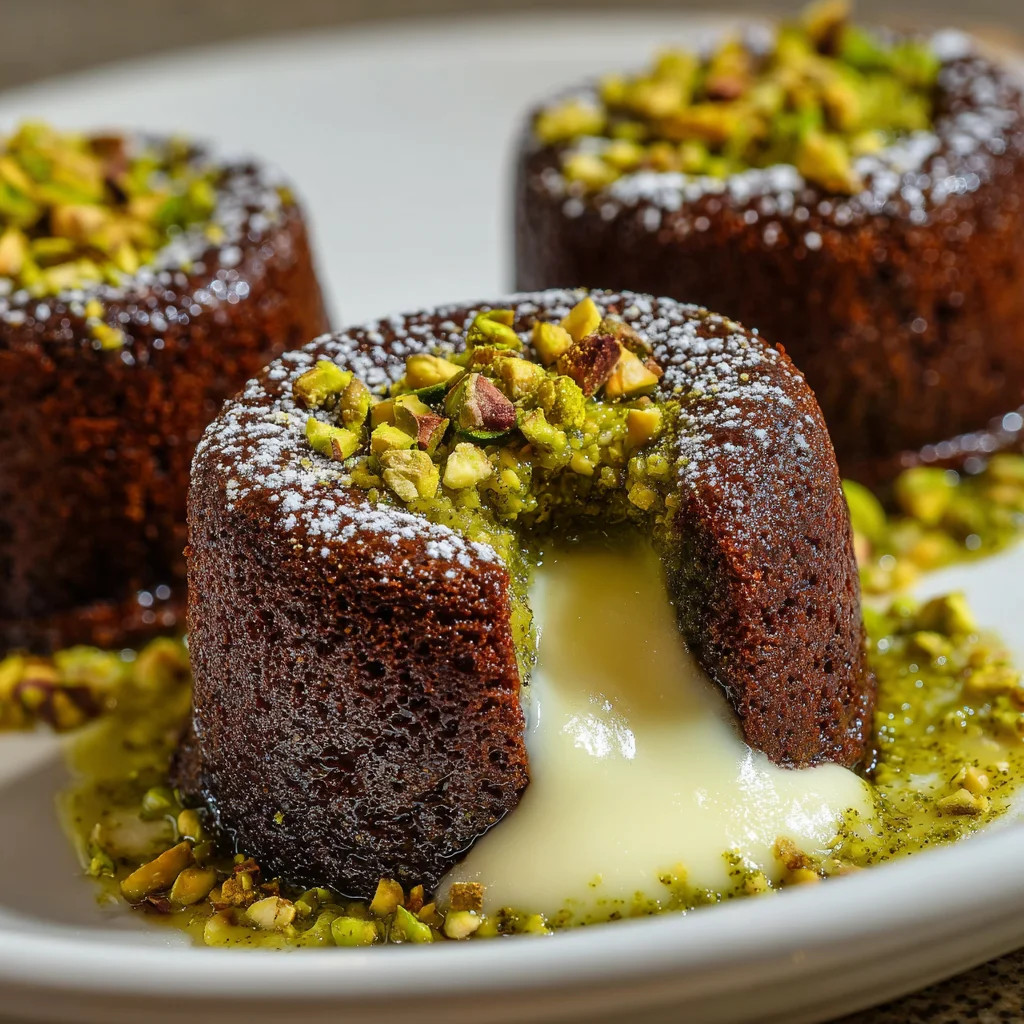 Pistachio Chocolate Lava Cakes – Rich, Melty & Elegantly Decadent!
