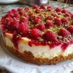 Raspberry Pistachio Cheesecake Delight – Creamy, Nutty & Bursting with Berry Bliss!