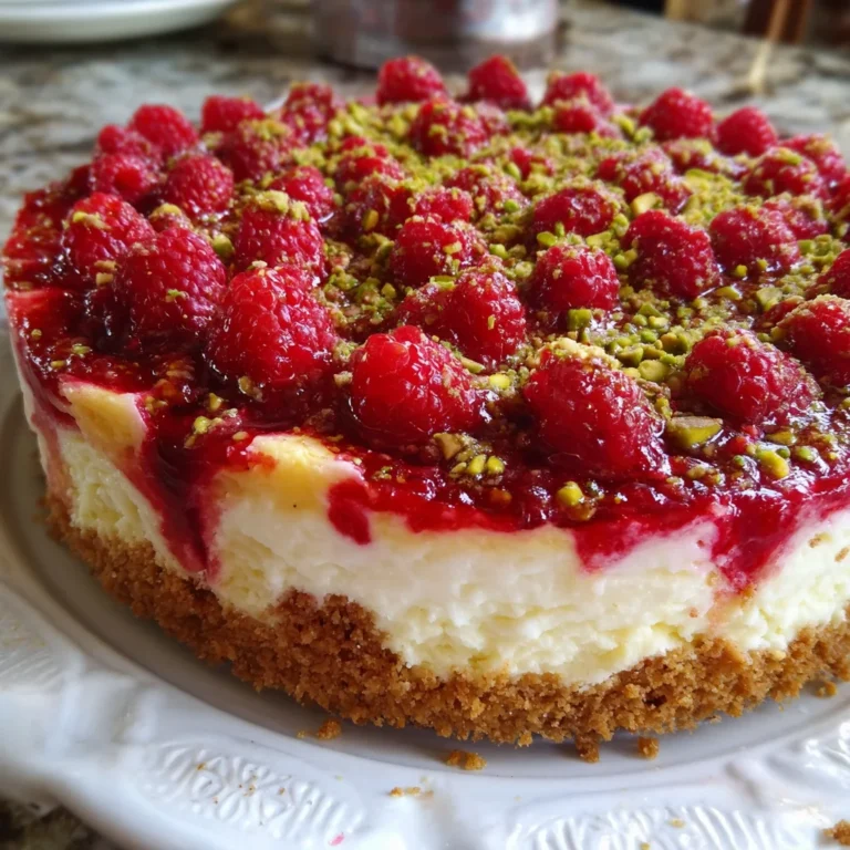 Raspberry Pistachio Cheesecake Delight – Creamy, Nutty & Bursting with Berry Bliss!