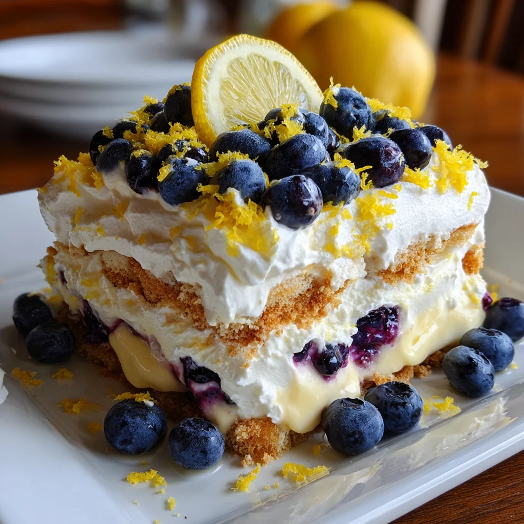 Lemon Blueberry Icebox Cake – Zesty, Creamy & Bursting with Summer Freshness!