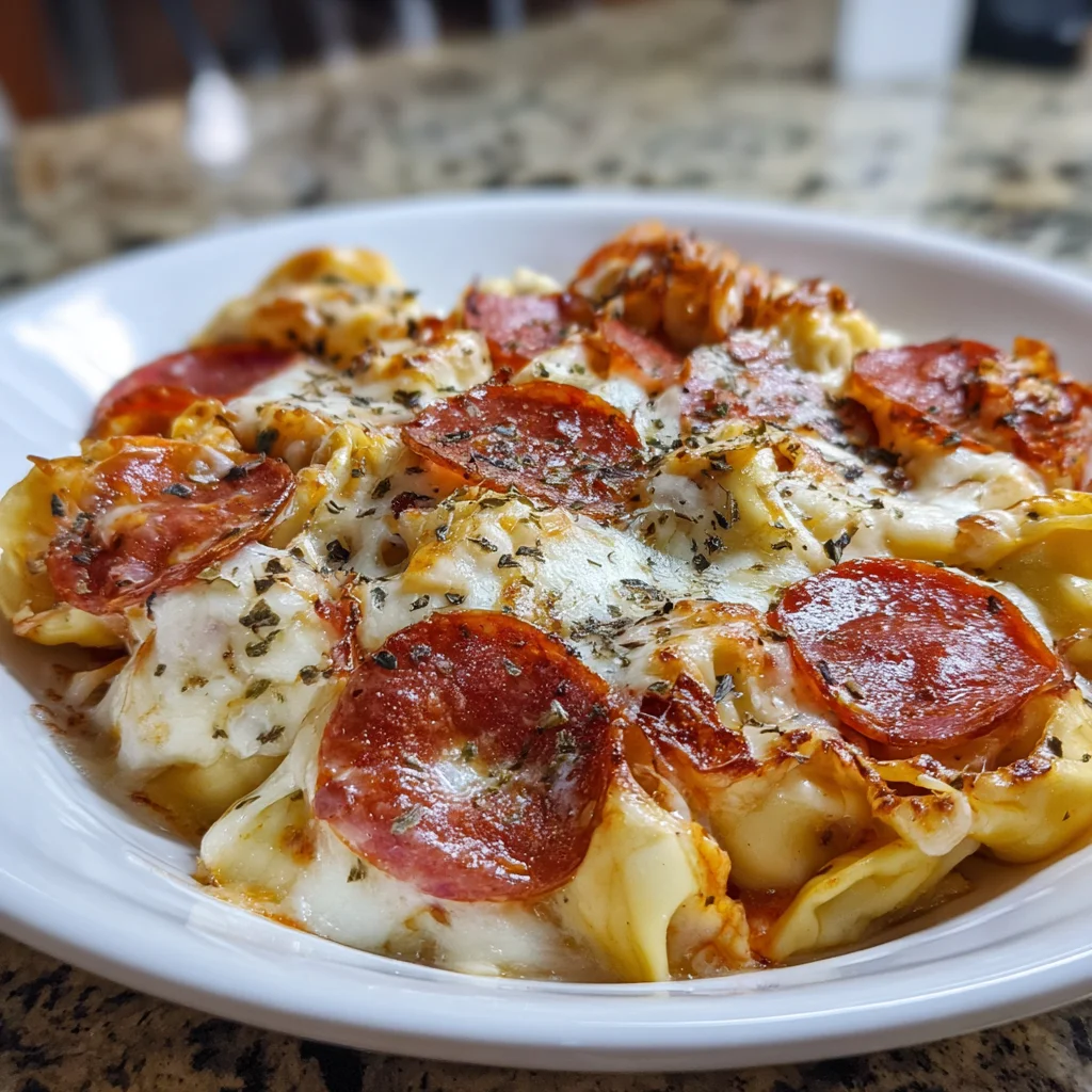 Cheese Tortellini Pepperoni Pizza Casserole – Cheesy, Saucy & Family-Favorite Delicious!