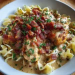 Creamy Chicken Bacon Stroganoff – Savory, Smoky & Comfort in a Bowl!