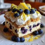 Lemon Blueberry Icebox Cake – Zesty, Creamy & Bursting with Summer Freshness!