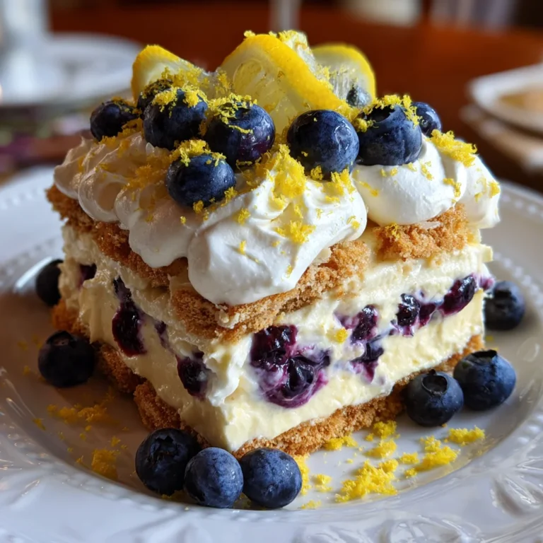Lemon Blueberry Icebox Cake – Zesty, Creamy & Bursting with Summer Freshness!