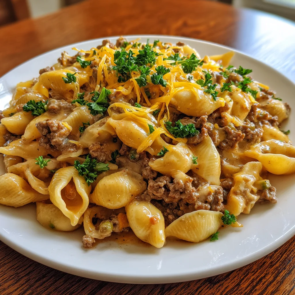 One-Pot Creamy Beef and Shells – Rich, Cheesy & Family-Approved Comfort!