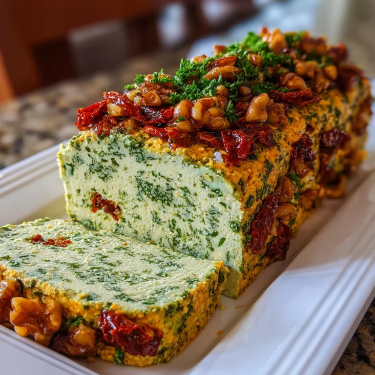Pesto Sun-Dried Tomato Cheese Log – Creamy, Savory & Party-Perfect