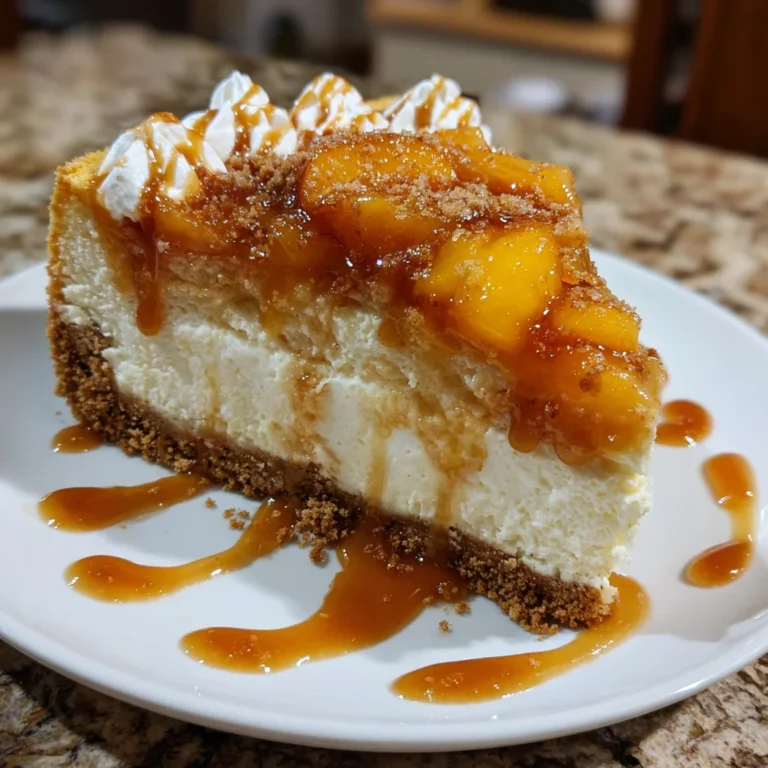 Peach Cobbler Cheesecake Fusion – Creamy, Buttery & Bursting with Juicy Peach Goodness!