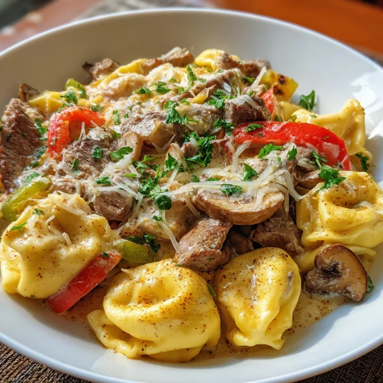Cheesesteak Tortellini in Rich Provolone Sauce – Creamy, Savory & Totally Indulgent!
