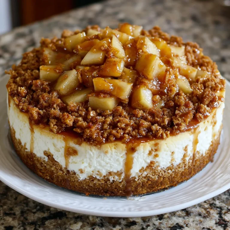 Apple Crisp Cheesecake – Creamy, Buttery & Loaded with Warm Apple Goodness!