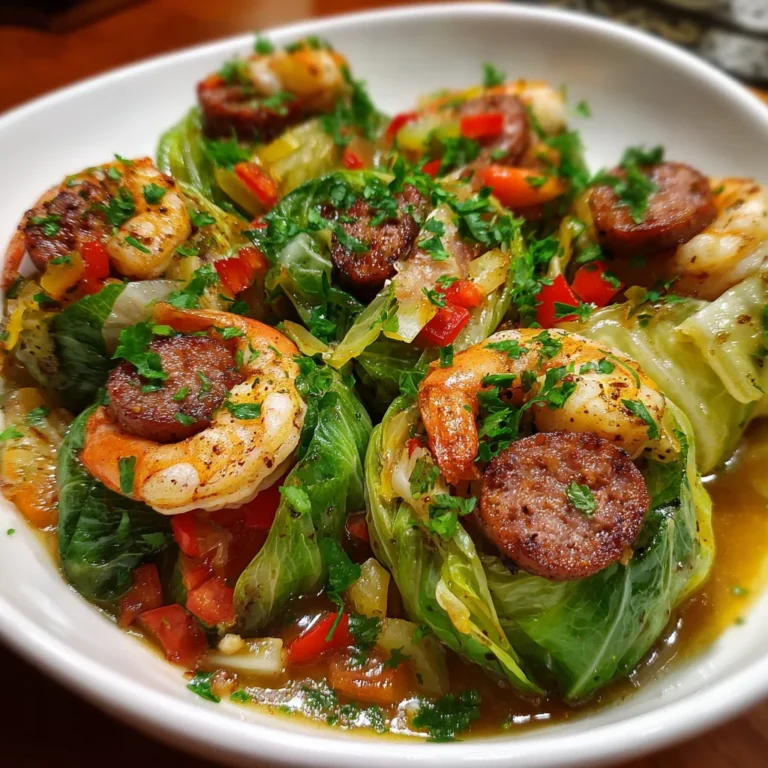 Keto Cajun Shrimp & Sausage Stuffed Cabbage – Spicy, Savory & Low-Carb Comfort!