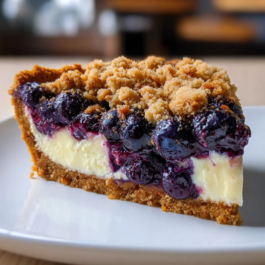 Heavenly Vanilla Cheesecake with Blueberry Crumble – Creamy, Fruity & Irresistibly Crunchy