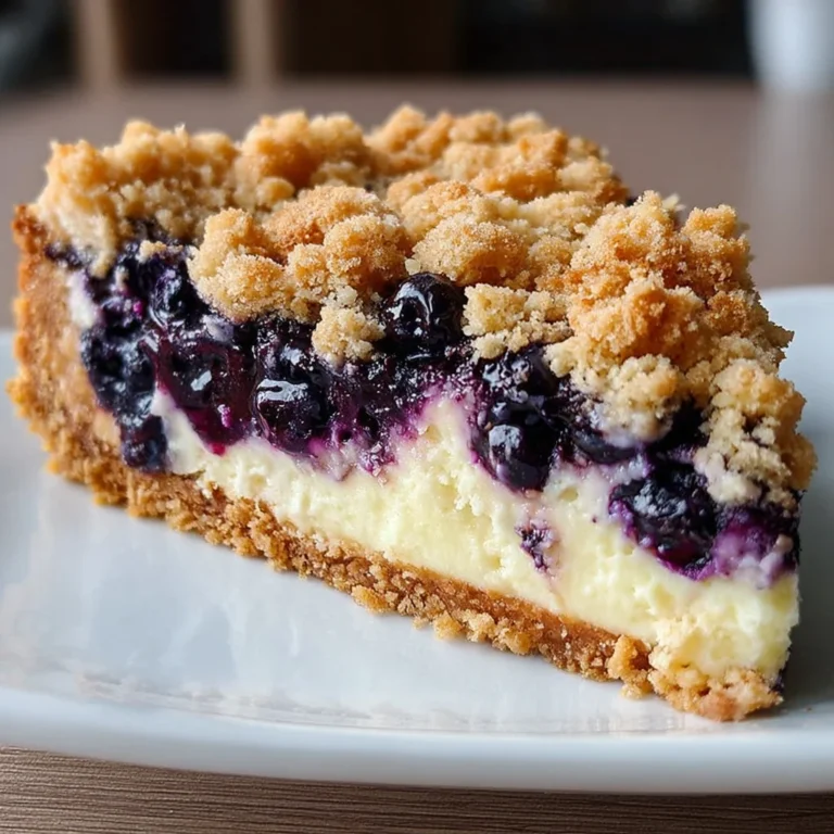 Heavenly Vanilla Cheesecake with Blueberry Crumble – Creamy, Fruity & Irresistibly Crunchy