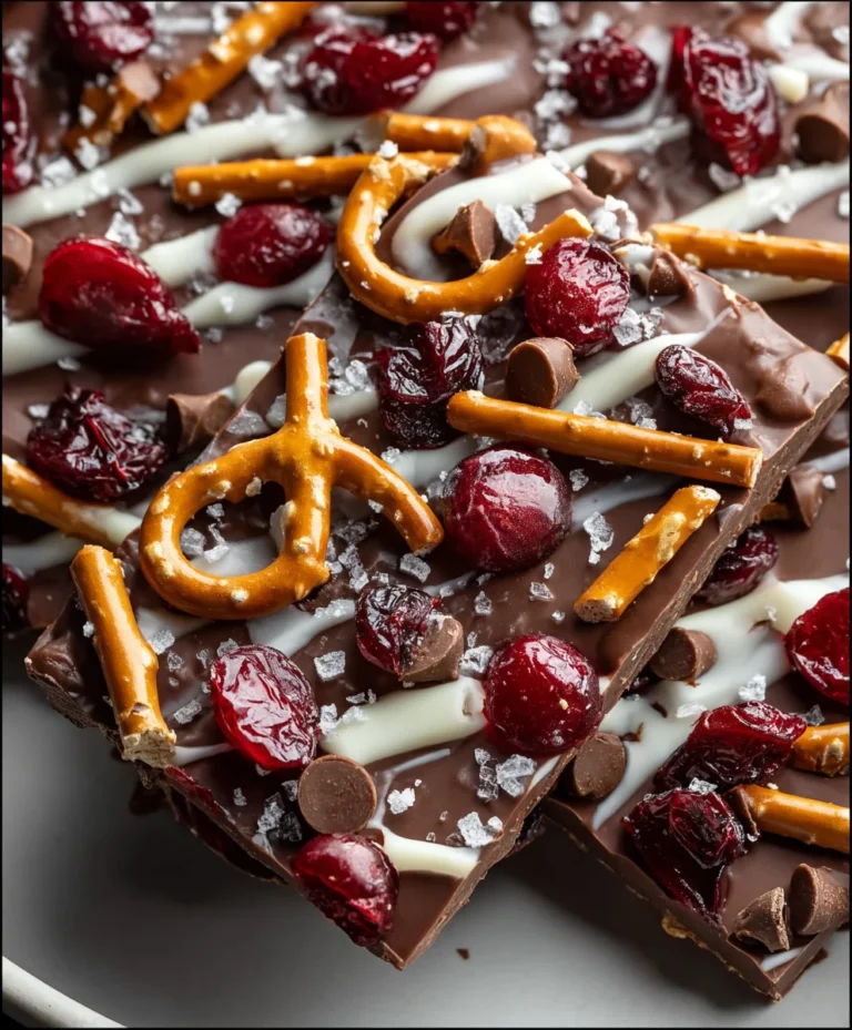 Cherry Chocolate Pretzel Bark – Sweet, Salty & Addictively Crunchy!