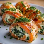 Stuffed Salmon Pinwheels – Elegant, Flavor-Packed & Perfectly Tender!