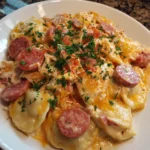Crockpot Pierogi Casserole with Kielbasa – Cheesy, Hearty & Pure Comfort in Every Bite!