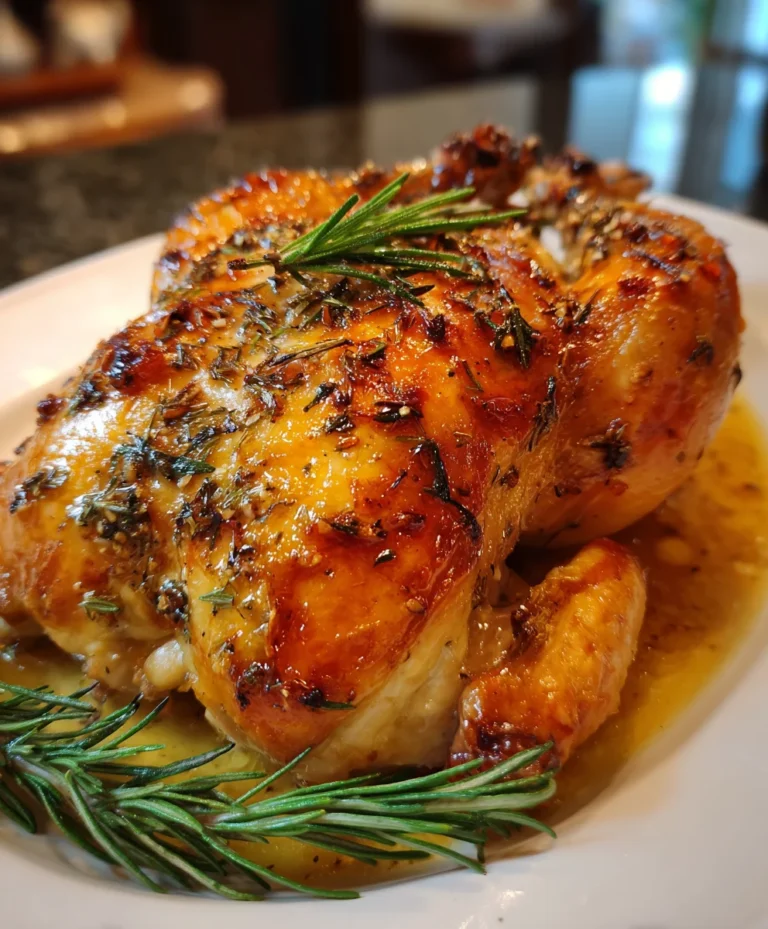 Garlic Herb Roast Chicken – Juicy, Golden & Packed with Aromatic Flavor!