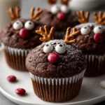 Double Chocolate Reindeer Muffins – Fudgy, Festive & Adorably Chocolatey!