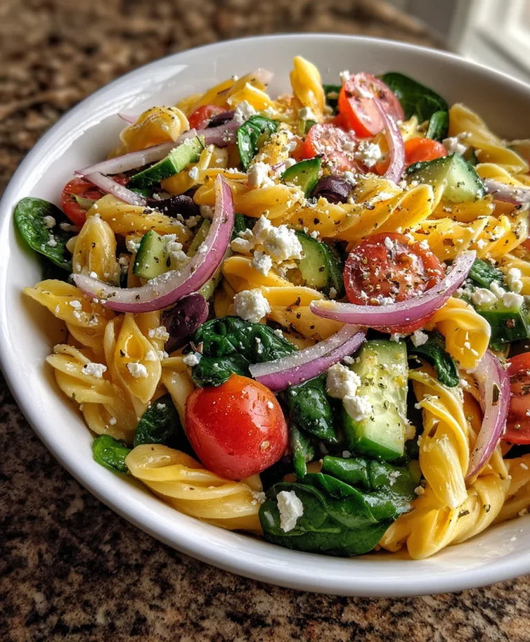Fresh Spinach Pasta Salad – Vibrant, Zesty & Packed with Flavor!